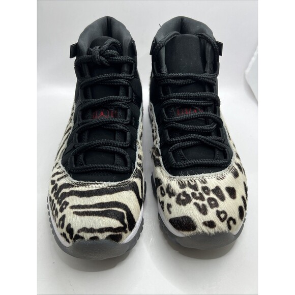 Air Jordan 11 Retro “Animal Instinct” Women's Shoes Black/Gym Red Sail White 5.5 - Picture 5 of 14